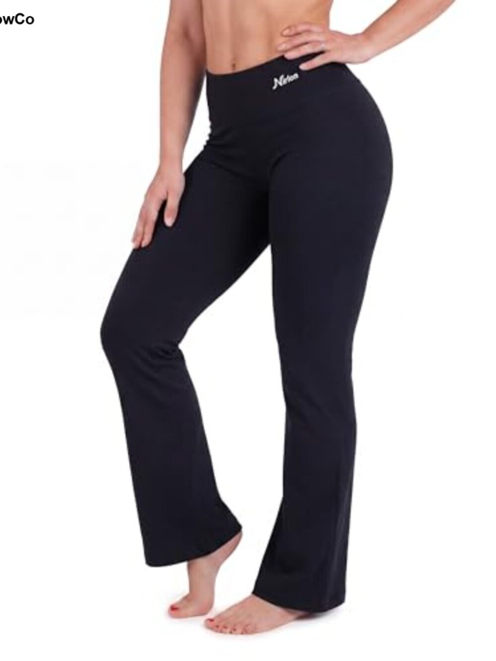Bootcut High Waisted Yoga Leggings Nylon Spandex Tummy Control